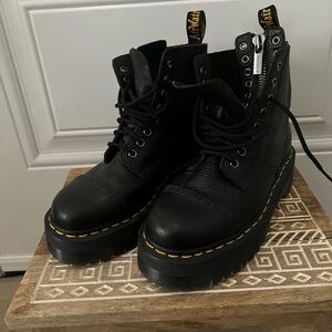 Dr. Martens Black Platform Combat Boots